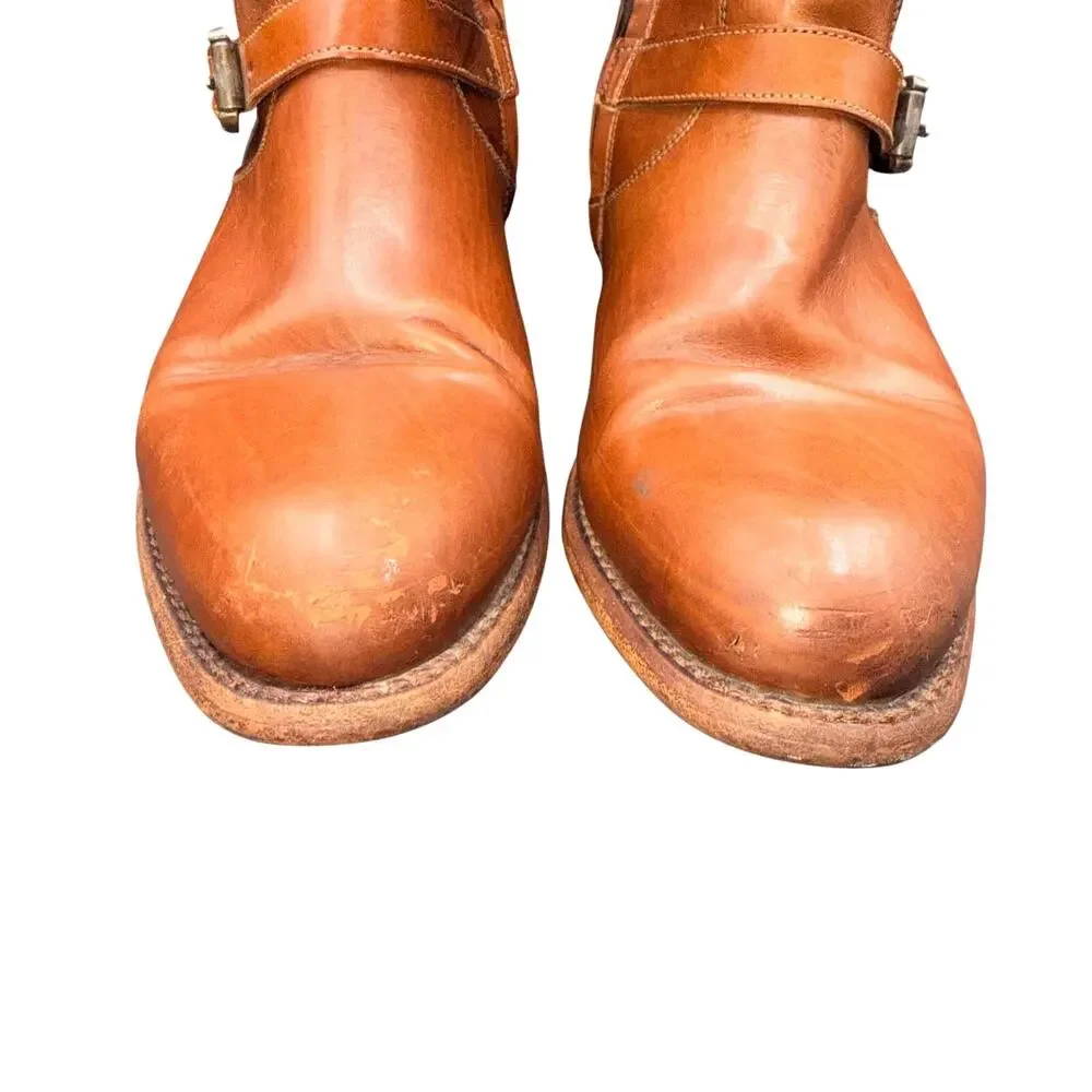 Frye Melissa Button 2 Tall Boots Cognac Leather Riding Boots 7M
